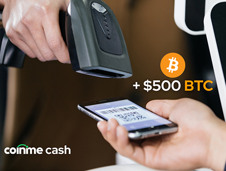 Coinme Cash - transaction at retail location.