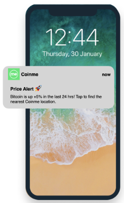 Coinme price alert screen